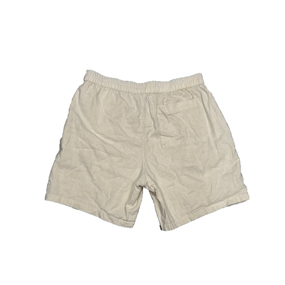 Topman laid on embroidered Y2K linen mix shorts in ecru Size 32 A003674 - Picture 10 of 10